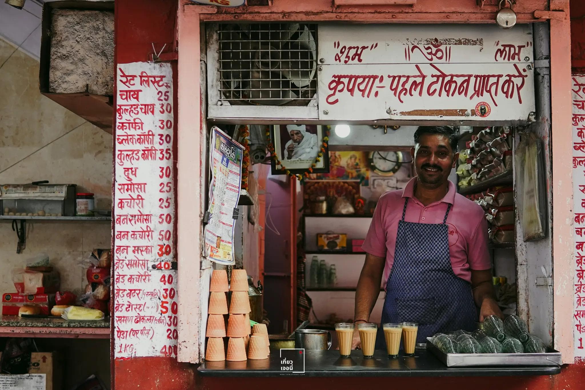 A hidden, unmarked street food stall tucked away in Jaipur's old city